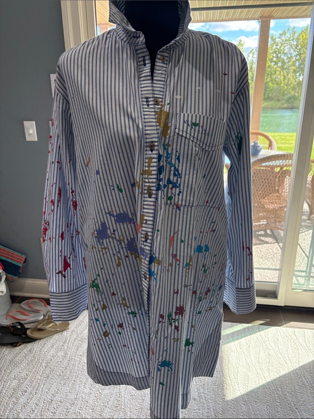 Pilcro Fun Painted Shirt Dress
